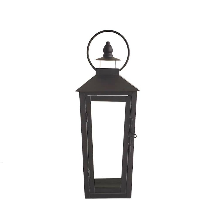 Home & Decor * | Deals 12.2 Black Metal Lantern By Ashland