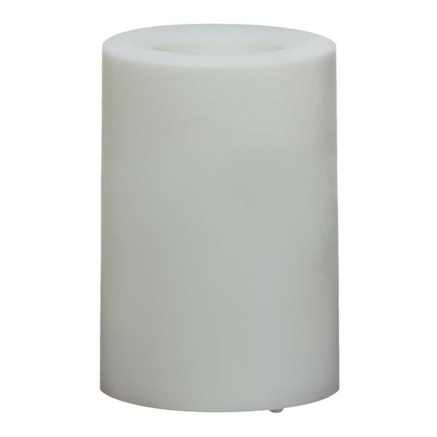 Home & Decor * | Buy White 3 X 4 Led Outdoor Pillar Candle By Ashland