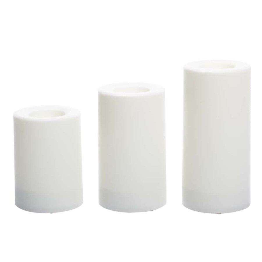 Home & Decor * | Top 10 White 3-Pack Led Pillar Candles By Ashland