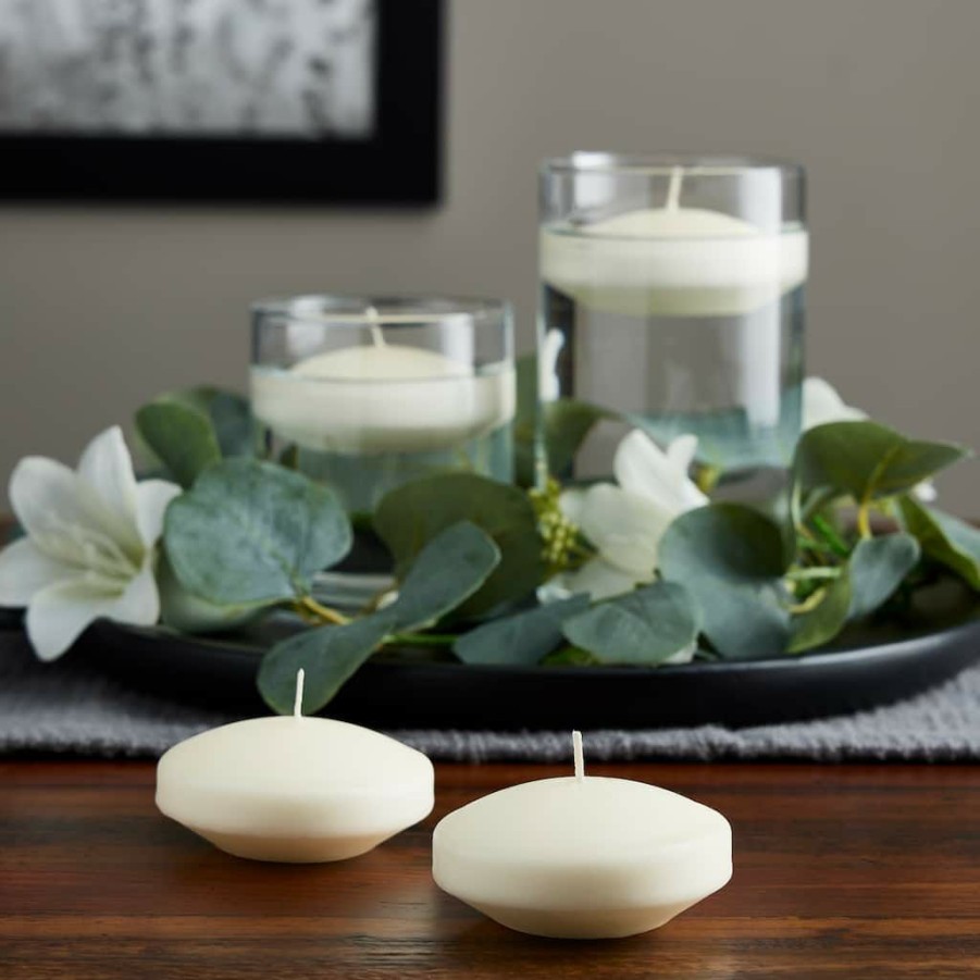 Home & Decor * | Cheapest Basic Elements Ivory Floating Candles By Ashland