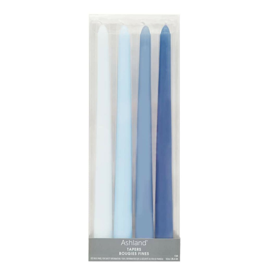 Home & Decor * | Cheapest 12 Packs: 4 Ct. (48 Total) 10 Mixed Blue Taper Candles By Ashland