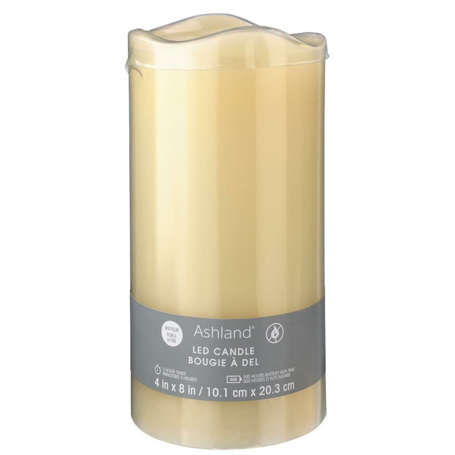 Home & Decor * | Best Deal Flameless Real Wax Led Pillar By Ashland , Vanilla