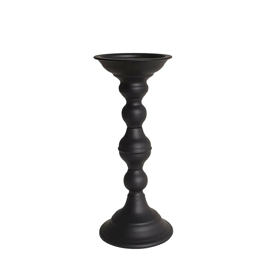 Home & Decor * | Best Deal 9.45 Black Metal Candle Holder By Ashland