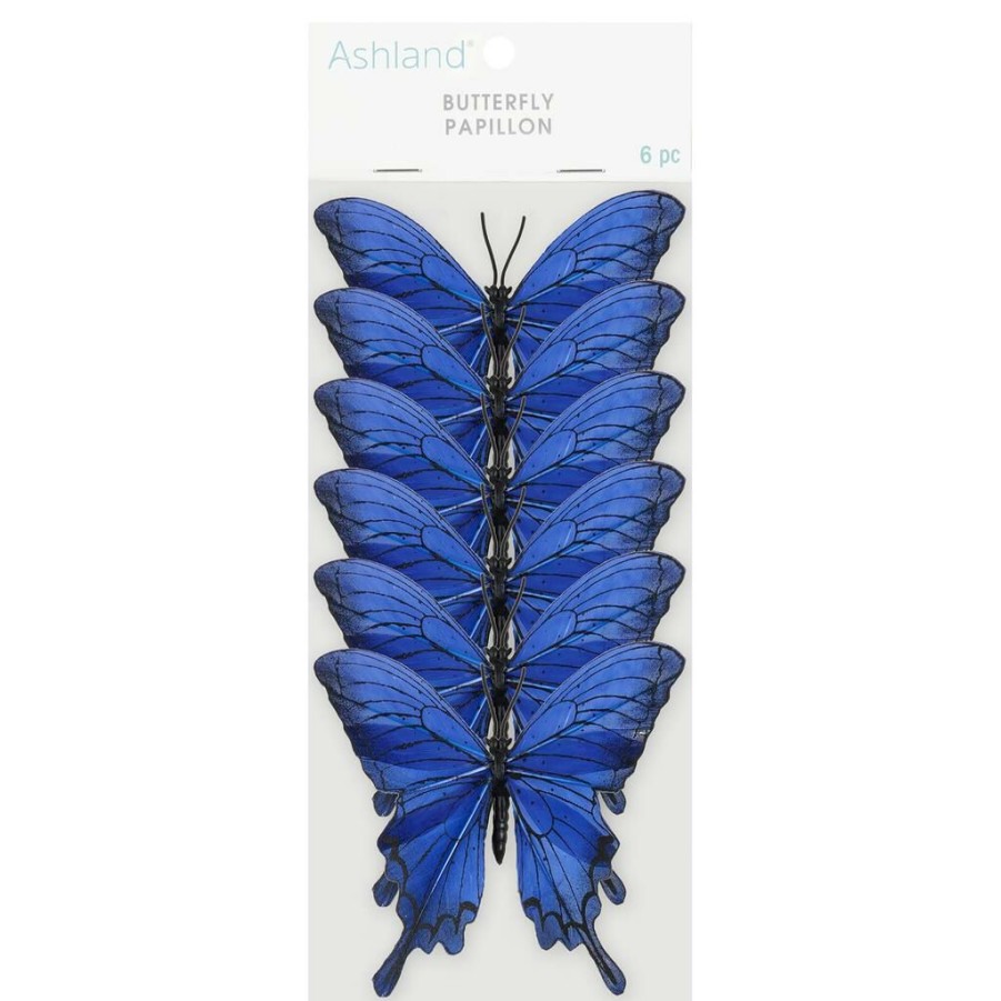 Floral * | Best Pirce 8 Packs: 6 Ct. (48 Total) Blue Feather Butterflies By Ashland