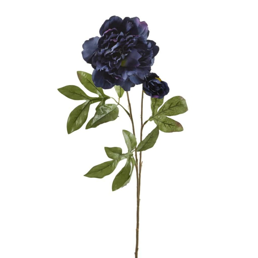 Floral * | Wholesale 12 Pack: Dark Blue Silk Garden Peony Spray By Ashland