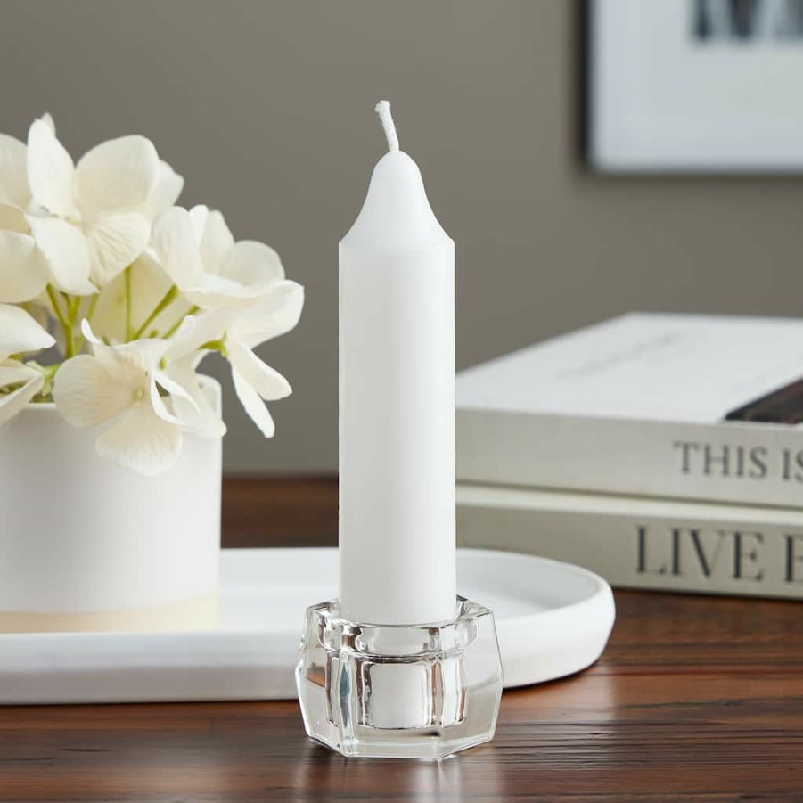 Home & Decor * | Buy 6 White Carriage Candle By Ashland