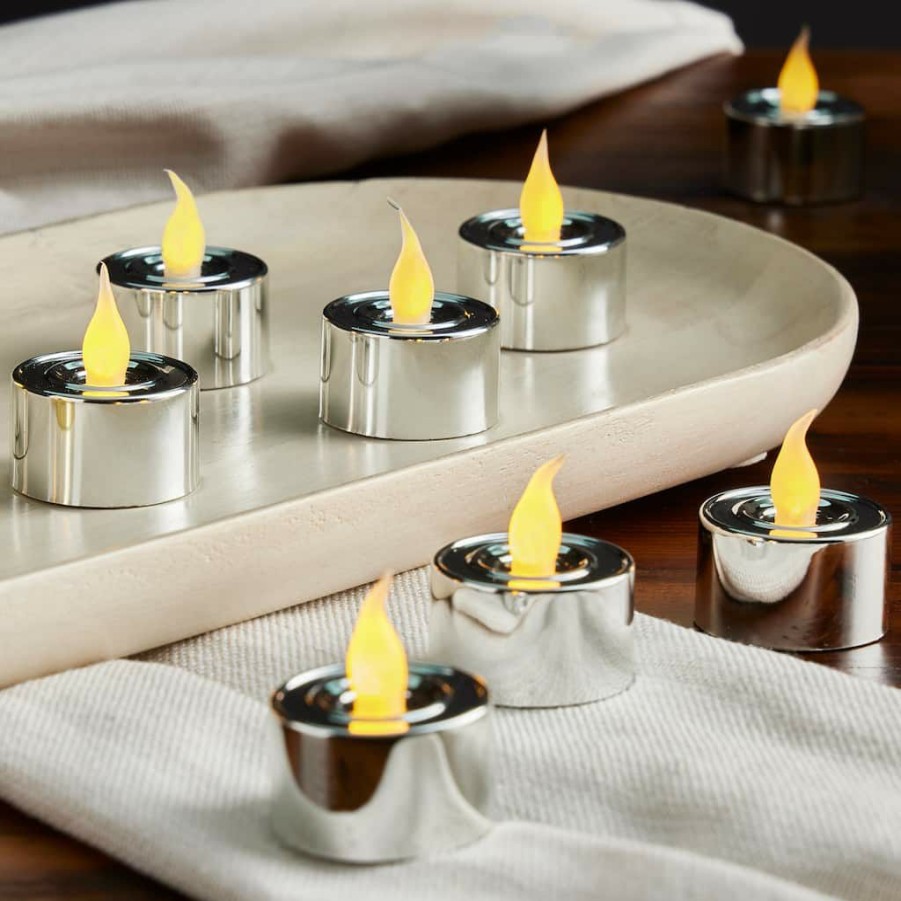 Home & Decor * | Wholesale Silver Led Silver Tealight Candles, 24Ct. By Ashland