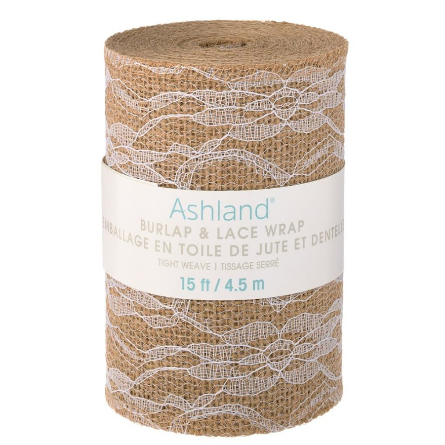 Floral * | Best Reviews Of 12 Pack: Burlap With Lace Overlay By Ashland