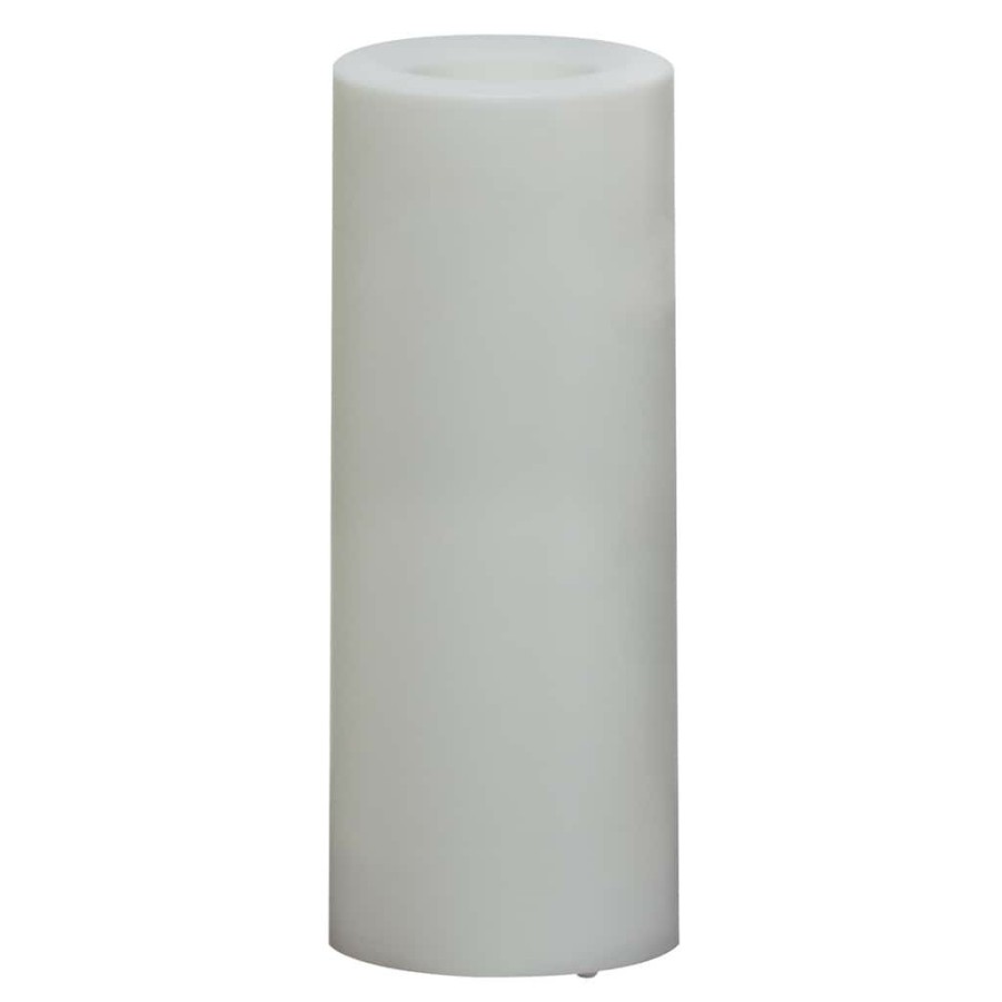 Home & Decor * | Outlet White 3 X 8 Led Outdoor Pillar Candle By Ashland