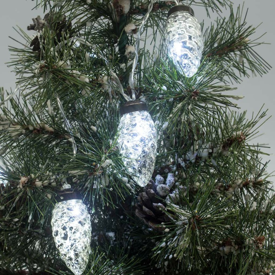 Home & Decor * | Top 10 8Ct. Cool White Mercury Pinecone Led Crafting Lights By Ashland