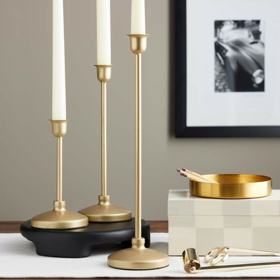 Home & Decor * | Wholesale Metal Taper Candle Holder By Ashland Gold