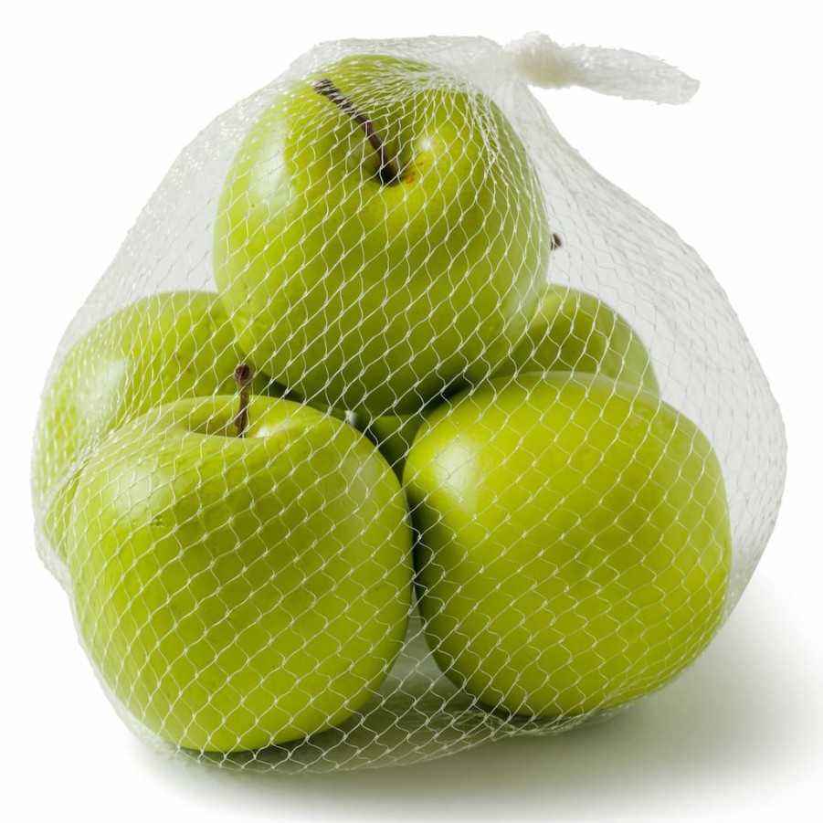 Floral * | Cheapest Ashland Garden Fresh Faux Fruit Bag Of Green Apples