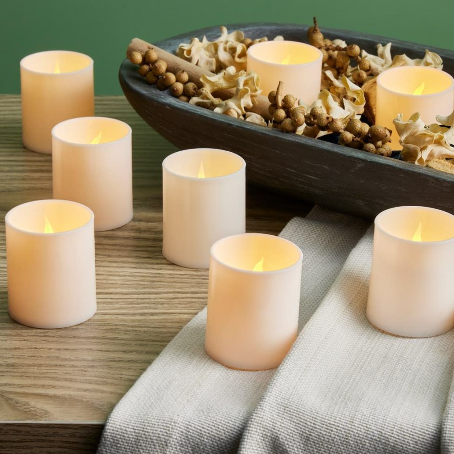 Home & Decor * | Brand New Basic Elements White Led Votives By Ashland