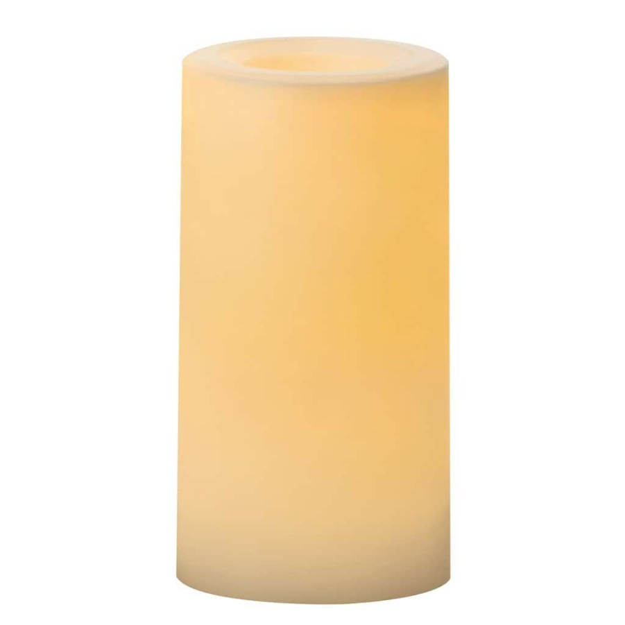 Home & Decor * | Cheapest White 3 X 6 Led Outdoor Pillar Candle By Ashland