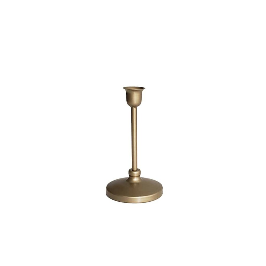 Home & Decor * | Flash Sale Metal Taper Candle Holder By Ashland Gold