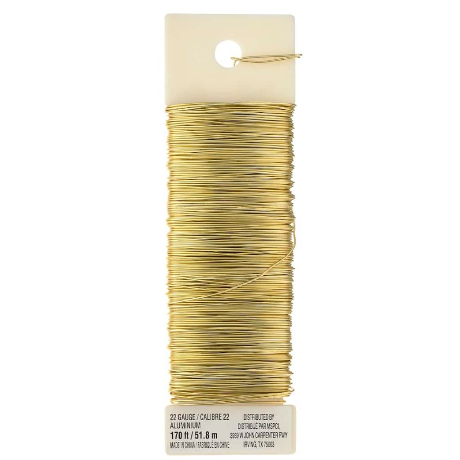 Floral * | Coupon 22 Gauge Gold Aluminum Florist Wire By Ashland