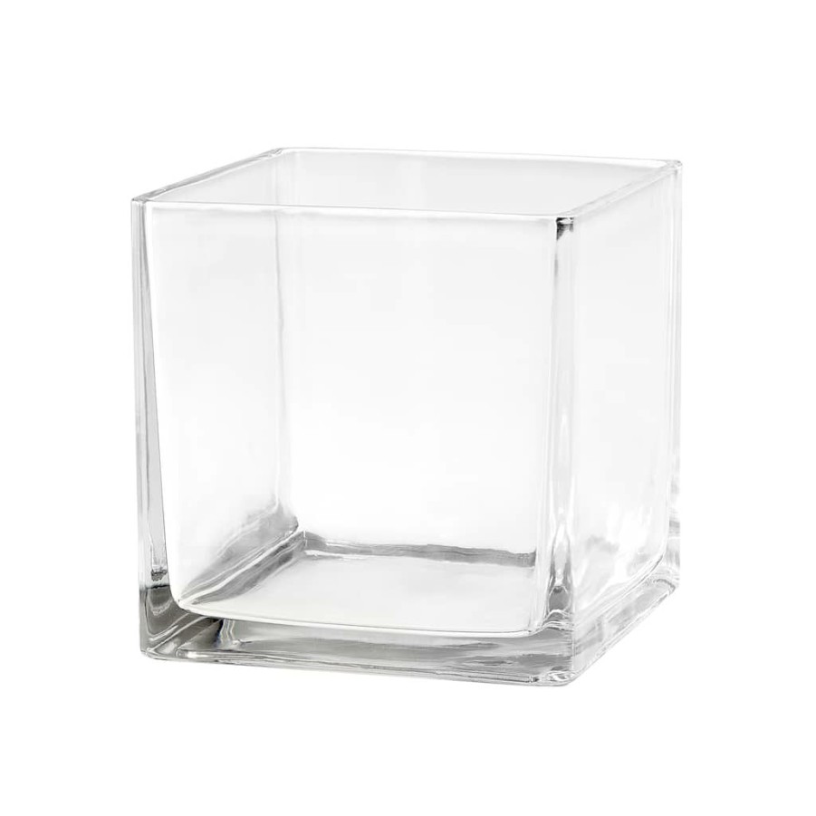 Floral * | Brand New 6 Square Glass Vase By Ashland