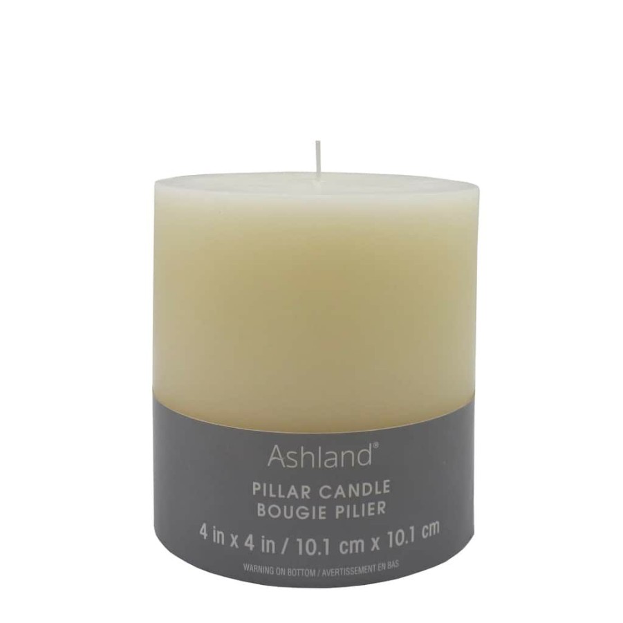 Home & Decor * | Outlet 4 X 4 Ivory Pillar Candle By Ashland