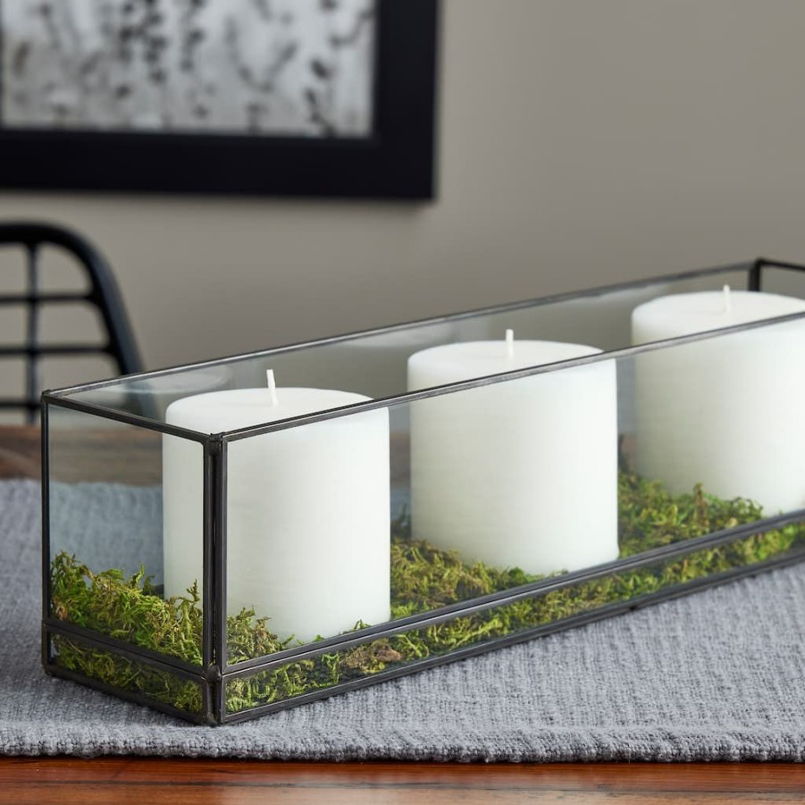 Home & Decor * | Buy 15 Rectangle Glass Candle Terrarium By Ashland