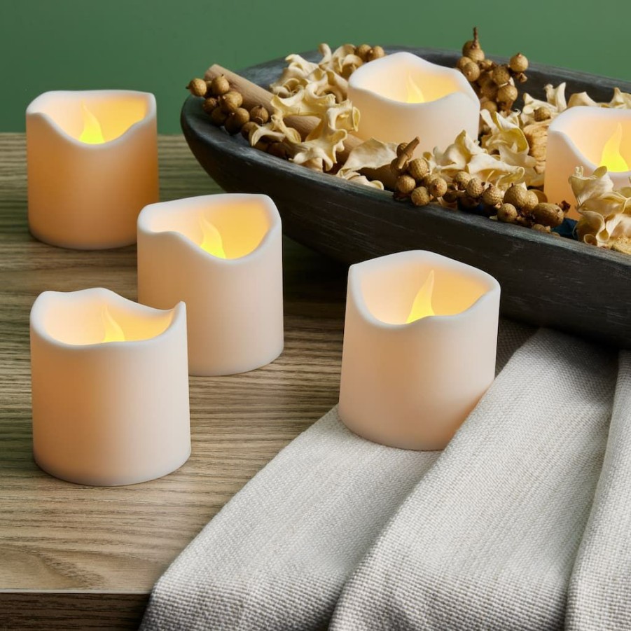 Home & Decor * | Flash Sale Basic Elements 2 White Led Votives By Ashland