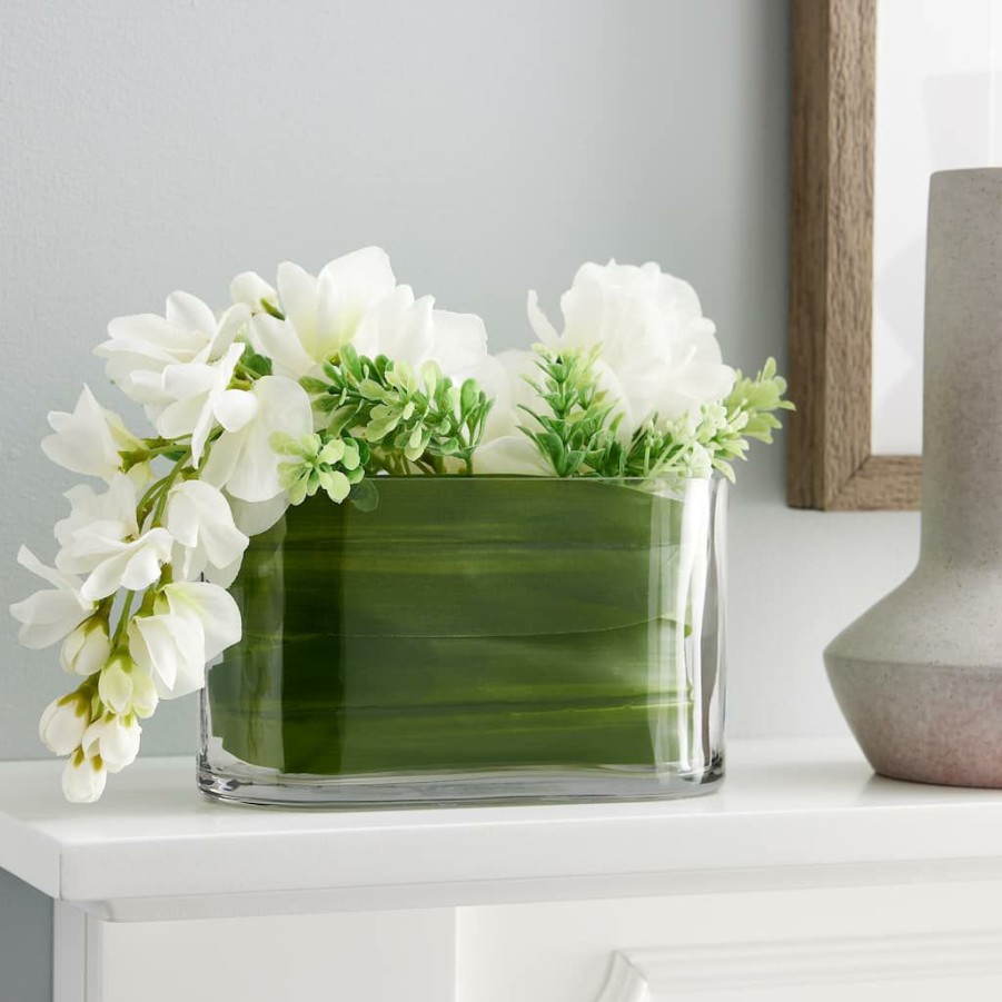 Floral * | Coupon 6.9 Oval Glass Vase By Ashland