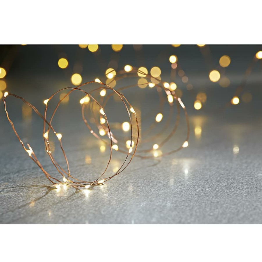 Home & Decor * | Discount 40Ct. Warm White Copper Wire Led String Lights By Ashland