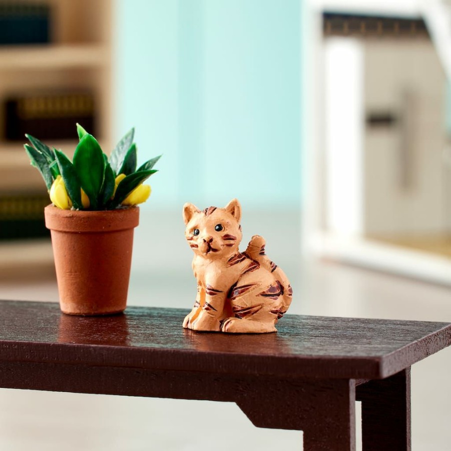 Crafts & Hobbies * | Brand New Mini Orange Tabby Cat By Ashland