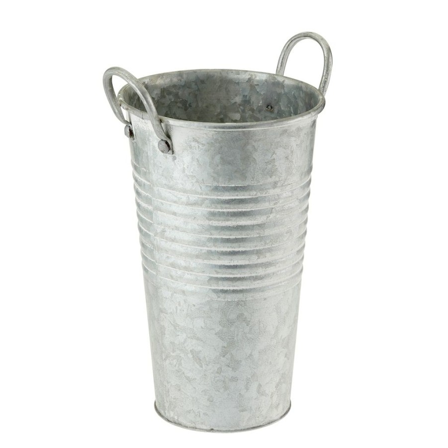 Floral * | Best Deal 10 Whitewashed Galvanized French Bucket By Ashland