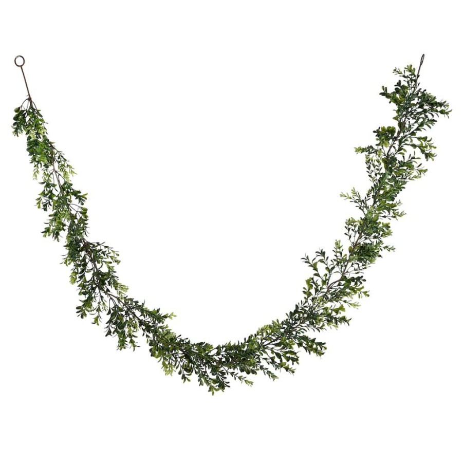 Floral * | Cheapest 6Ft. Dark Green Boxwood Garland By Ashland