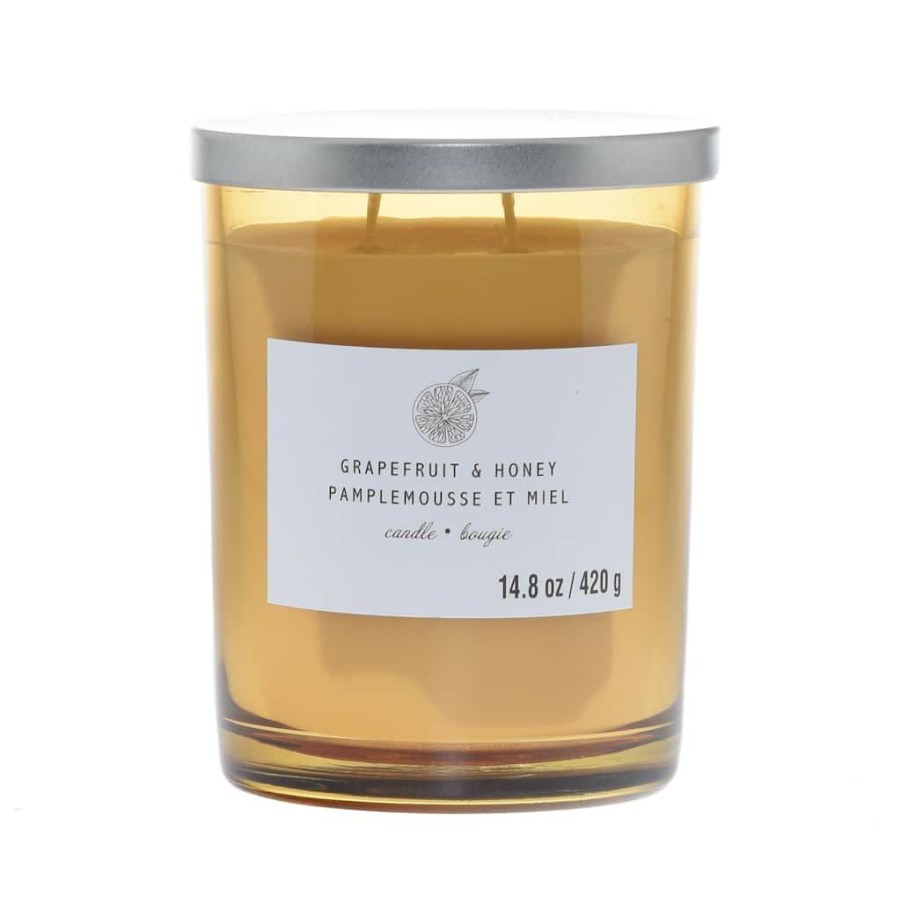 Home & Decor * | Outlet Grapefruit & Honey 2-Wick Jar Candle By Ashland