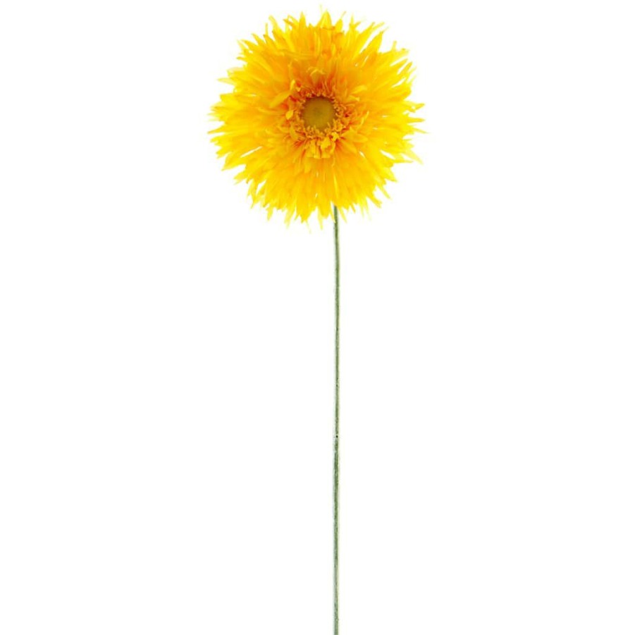 Floral * | Outlet Jumbo Yellow Spider Gerber Daisy Stem By Ashland