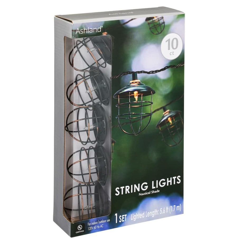 Home & Decor * | Cheapest Creative Collection Shimmer Lights Cage String Light Set By Ashland