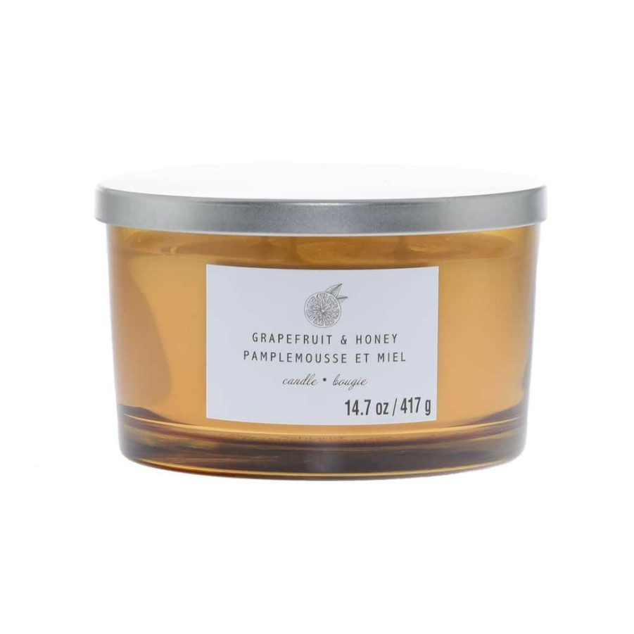 Home & Decor * | Buy Grapefruit & Honey 3-Wick Jar Candle By Ashland