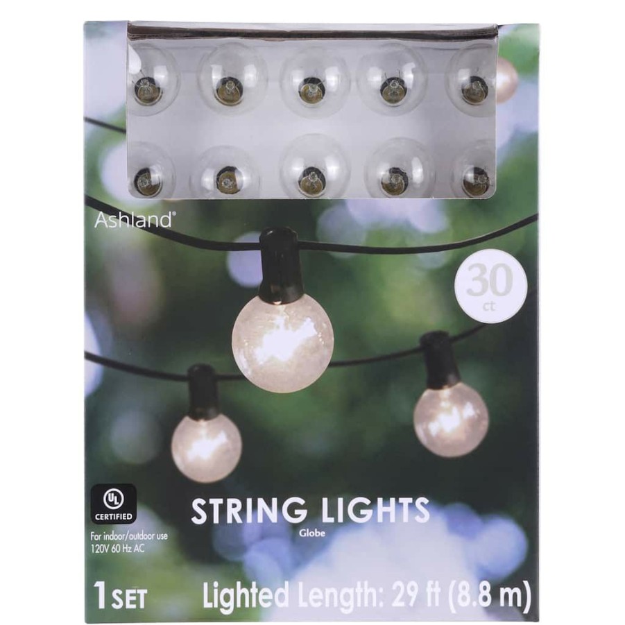 Home & Decor * | Buy 30Ct. Clear Globe String Lights By Ashland