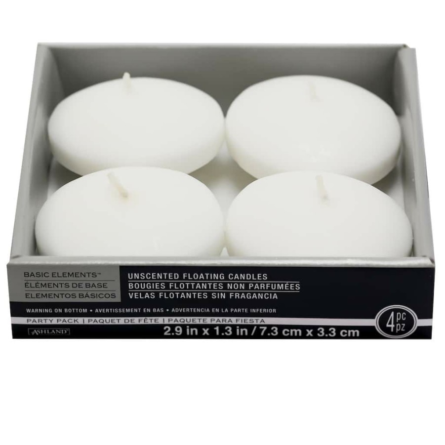 Home & Decor * | Promo White Floating Candles By Ashland Basic Elements