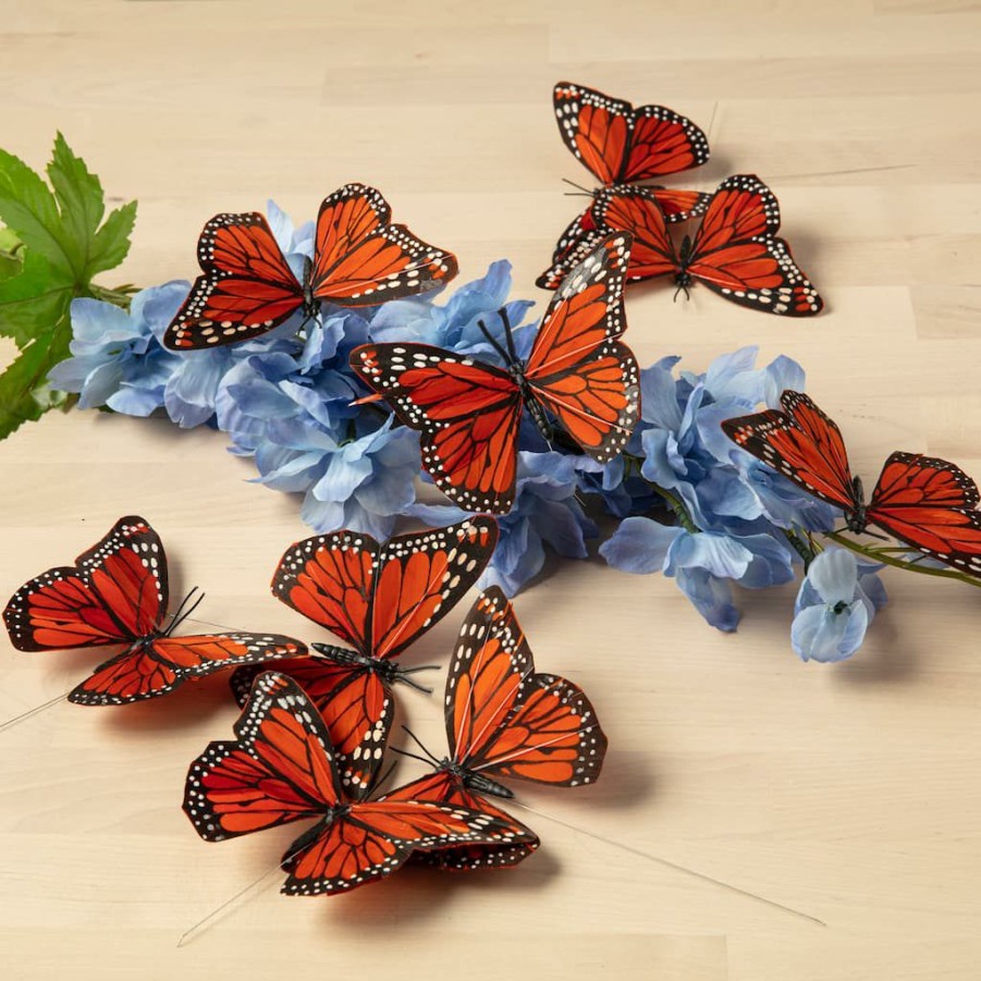 Floral * | Hot Sale Assorted 8.6 Monarch Butterfly Pack By Ashland