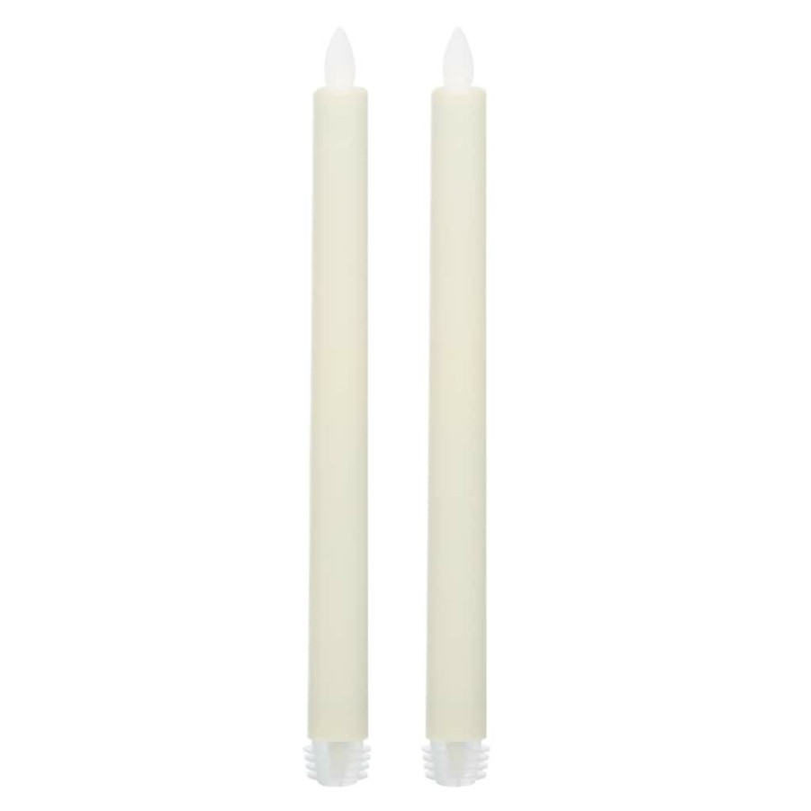 Home & Decor * | Deals Iflicker Ivory Led Taper Candle Set By Ashland