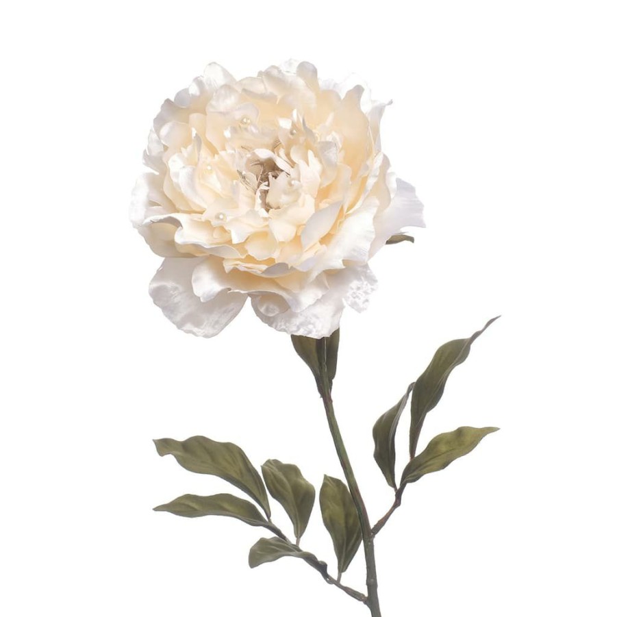 Floral * | Cheap 12 Pack: Cream Pearled Peony Stem By Ashland