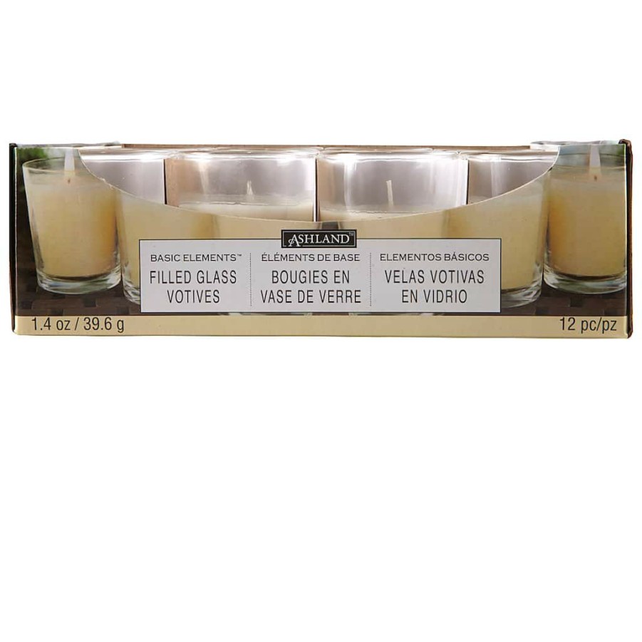 Home & Decor * | Flash Sale 12 Glass Votive Candles By Ashland Basic Elements